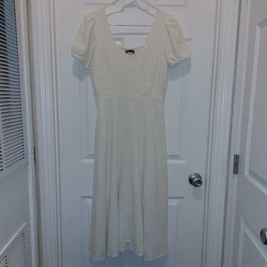 Zara Linen Women's Cream Color Linen/Viscose A-line Dress szS